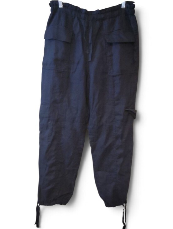 Magaschoni Pants - MAGASCHONI Linen Cargo Pants In Black Size L